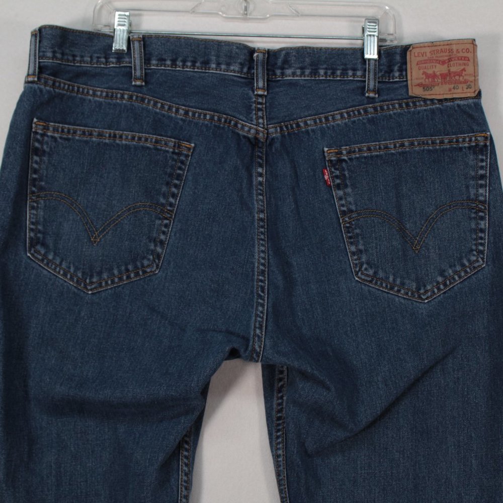 Levi's 505 Jeans Men's Tag Size 40 x 30 Blue Denim Straight Fit - Picture 11 of 15